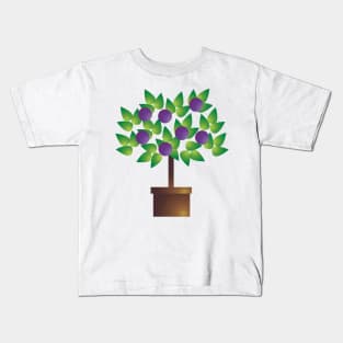 Plum Tree Pot Plant Digital Art | Melanie Jensen Illustrations Kids T-Shirt